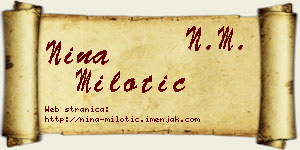 Nina Milotić vizit kartica